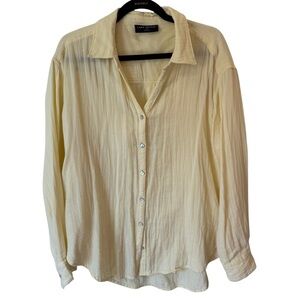 Lane Bryant Cream Button-Up Shirt